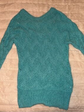 Lilly Pulitzer Teal Knit Scoop Neck Sweater